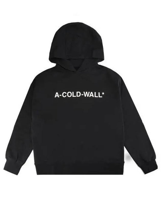 22FW ACWMW083 BLACK Essential Logo Hooded Sweatshirt Black 987232 - A-COLD-WALL - BALAAN 1