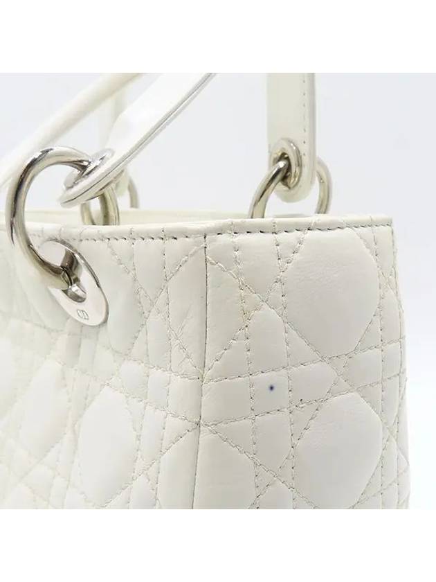 White leather LADY medium tote bag - DIOR - BALAAN 4