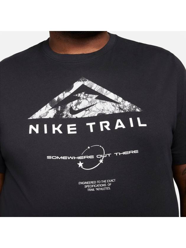 Men's Dry Fit Run Trail Short Sleeve T-Shirt Black - NIKE - BALAAN 6