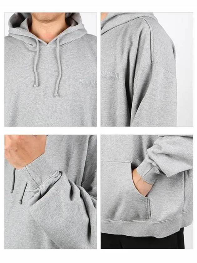 Inside Out Effect Drawstring Cotton Hoodie Grey - VETEMENTS - BALAAN 6