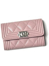 Boy Silver Caviar Card Wallet Pink - CHANEL - BALAAN 2