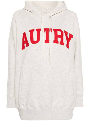 Autry Logo-Embroidered Mélange Hoodie - AUTRY - BALAAN 1