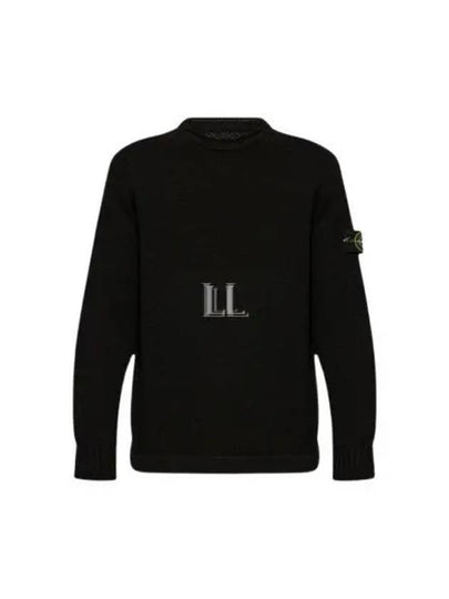 Compass Badge Wool Knit Top Black - STONE ISLAND - BALAAN 2