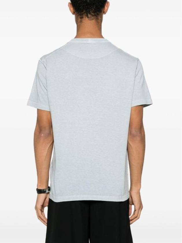 Organic Cotton Short Sleeve T-Shirt Sky Blue - STONE ISLAND - BALAAN 7