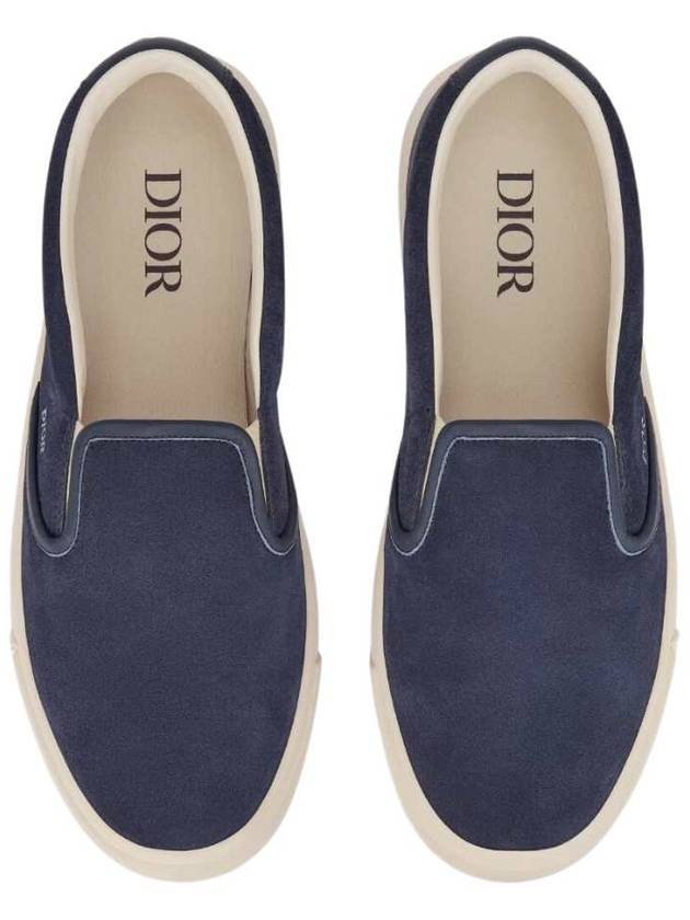 B101 Suede Smooth Calfskin Slip On Sneakers Navy - DIOR - BALAAN 3