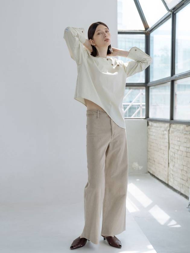 New Wave Hem Shirt Ivory - YOUNESS - BALAAN 4