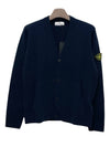 Men's Wappen Patch Button Cardigan Navy - STONE ISLAND - BALAAN 3