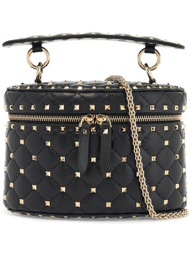 black quilted leather cylindrical vanity bag with chain - VALENTINO - BALAAN 1