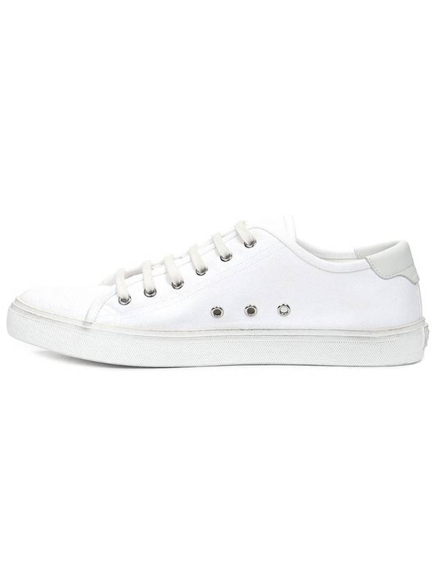 Malibu Logo Canvas Low Top Sneakers White - SAINT LAURENT - BALAAN 5