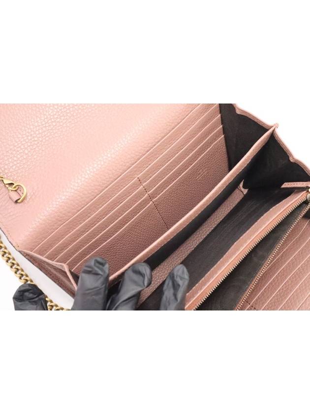 Women s Leather Cross Bag Pink Gucci 401232 Textured GG Marmont Mini Chain Wallet - GUCCI - BALAAN 8