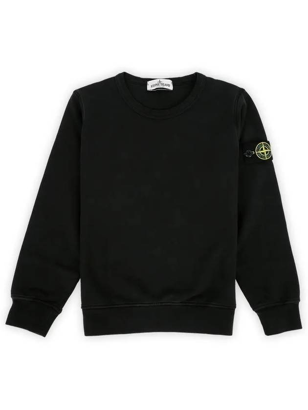 Kids Garment Dyed Logo Wappen Patch Sweatshirt Black - STONE ISLAND - BALAAN 2