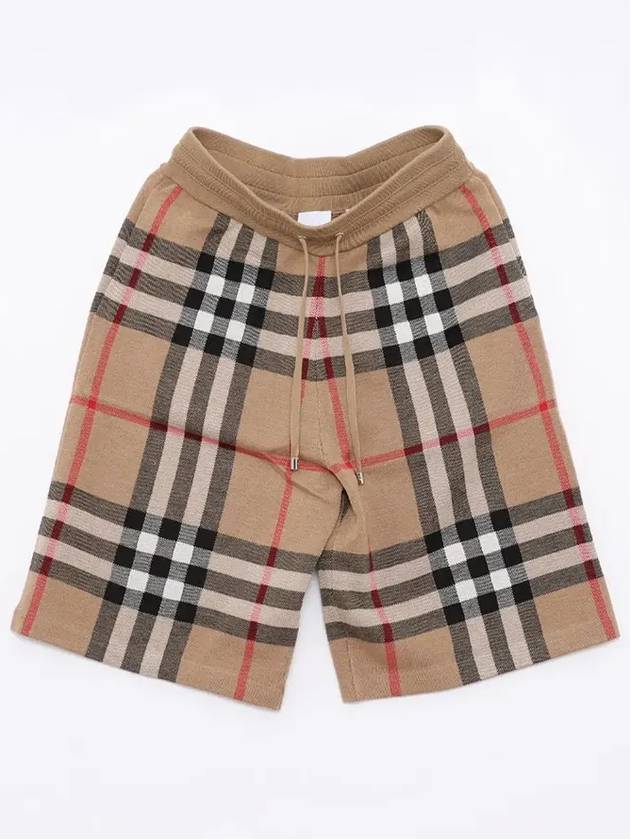 Jacquard Check Pattern Silk Wool Banding Shorts Beige - BURBERRY - BALAAN 3