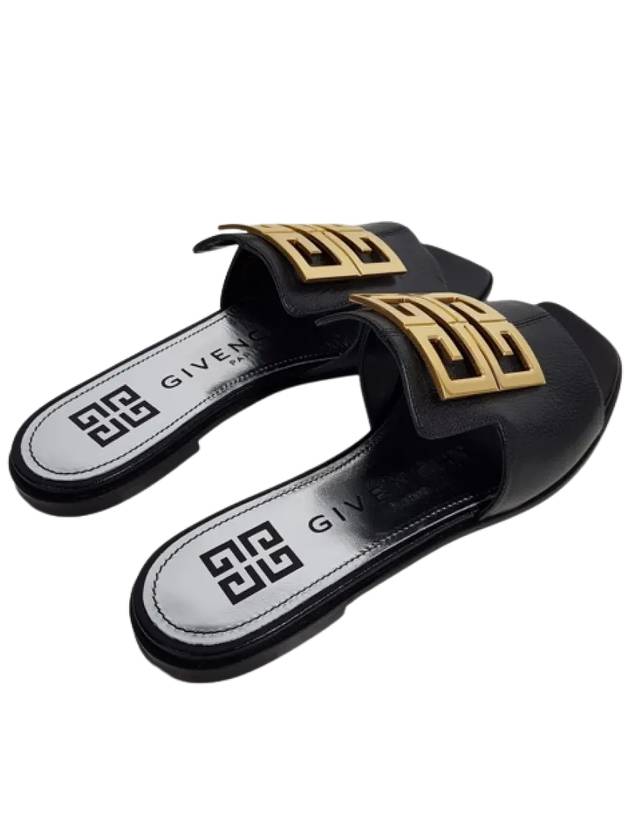 4G Logo Slippers Black - GIVENCHY - BALAAN 4