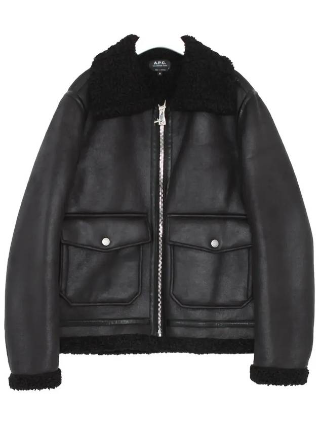 Tommy Shearing Trimming Leather Jacket Black - A.P.C. - BALAAN 3