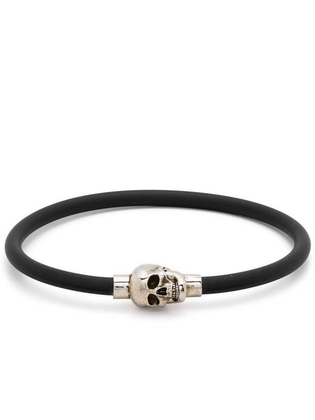 Silver Skull Lover Bracelet Black - ALEXANDER MCQUEEN - BALAAN 5