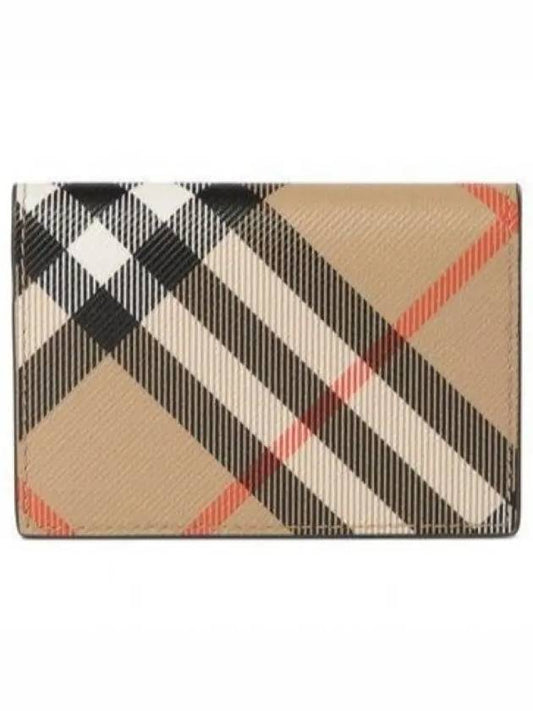 Check Folding Card Wallet Beige - BURBERRY - BALAAN 2