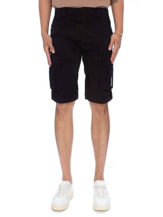 Men's Stretch Satin Lens Cargo Shorts Black - CP COMPANY - BALAAN 3