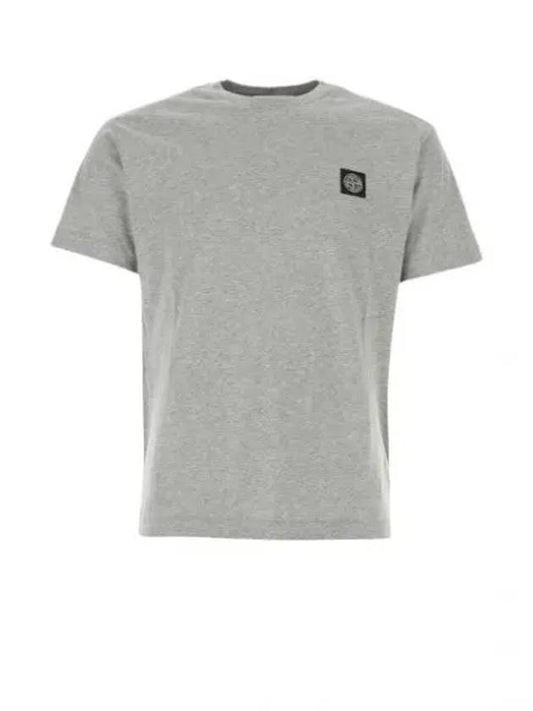 Logo Patch Short Sleeves T-Shirt Dust Melange - STONE ISLAND - BALAAN 2