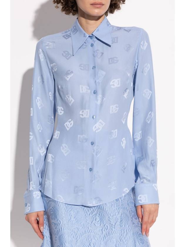 Dolce & Gabbana Silk Shirt, Women's, Blue - DOLCE&GABBANA - BALAAN 3