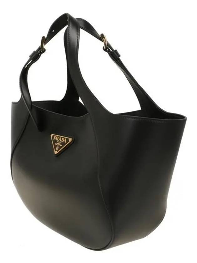 Enamel Triangle Medium Logo Belt Hand Shoulder Bag Black - PRADA - BALAAN 3