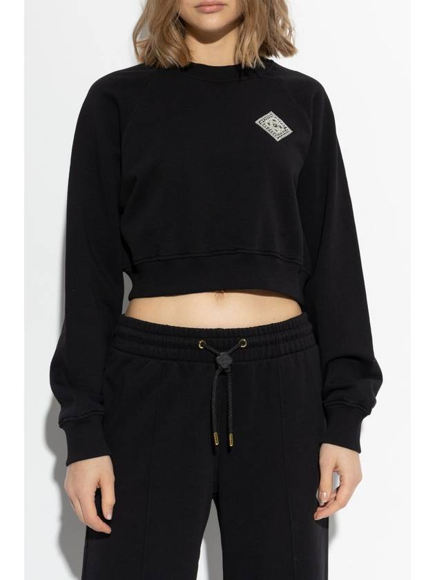 Casablanca Cropped Sweatshirt, Women's, Black - CASABLANCA - BALAAN 3