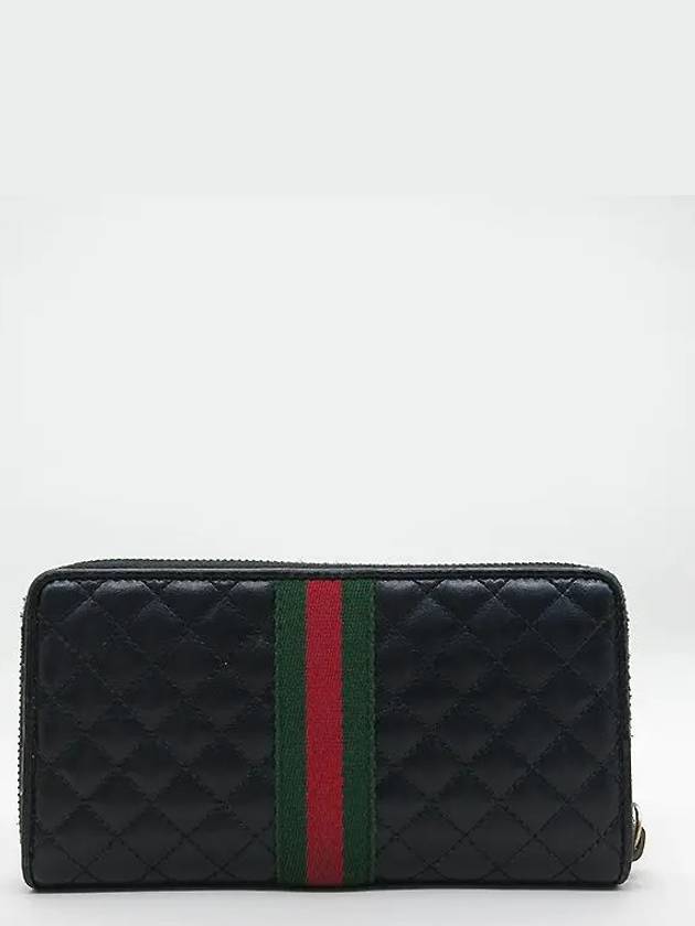 536450 Black leather GG web gold logo three stripe zipper long wallet - GUCCI - BALAAN 4