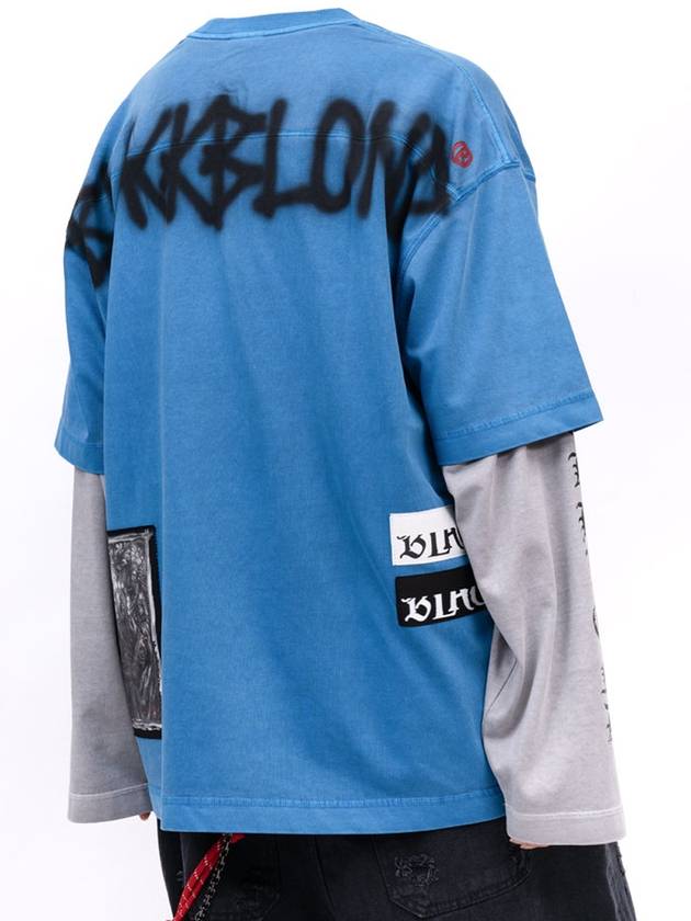 Chaos Patch Pigment Short Sleeve T-Shirt Ocean Blue - BLACKBLOND - BALAAN 2