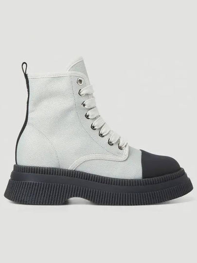 Creepers Textile Lace-Up Wolker Boots White - GANNI - BALAAN 2