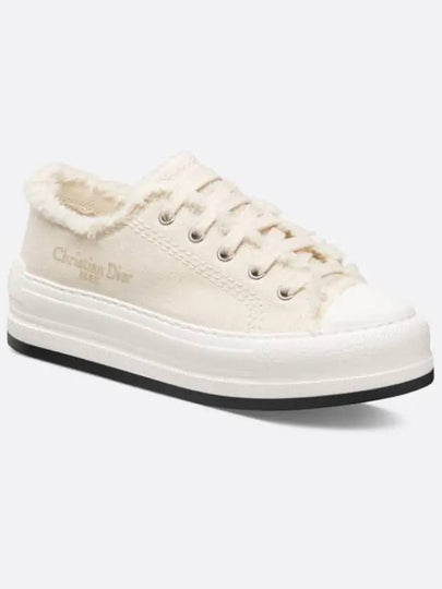 Walk'n Platform Cotton Canvas Low Top Sneakers Beige - DIOR - BALAAN 2