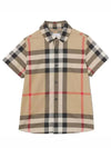 Check Junior Short Sleeve Shirt Brown - BURBERRY - BALAAN 2