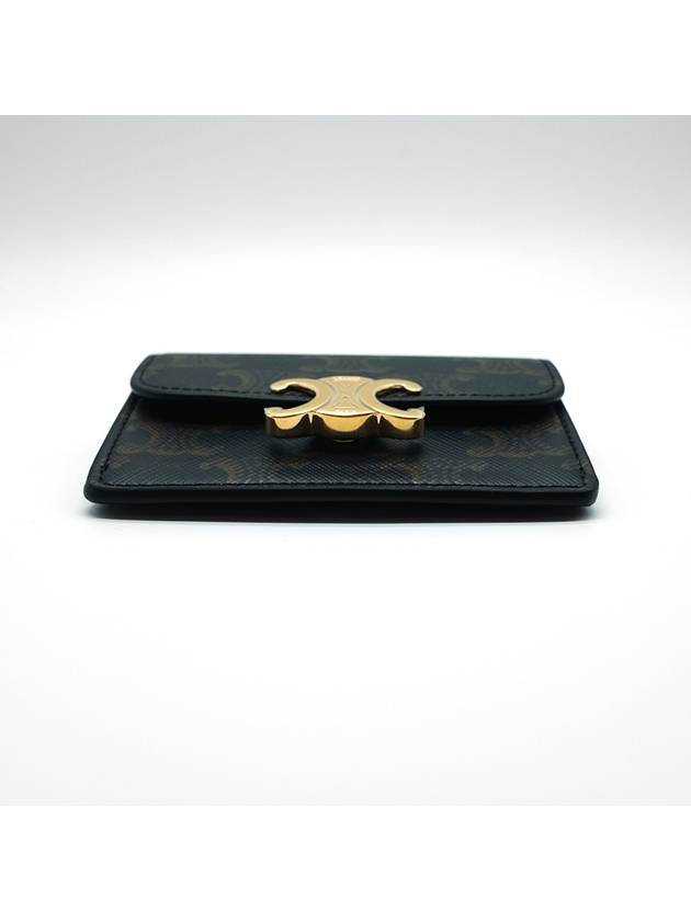 Triomphe Canvas Flap Card Holder Tan Brown - CELINE - BALAAN 5