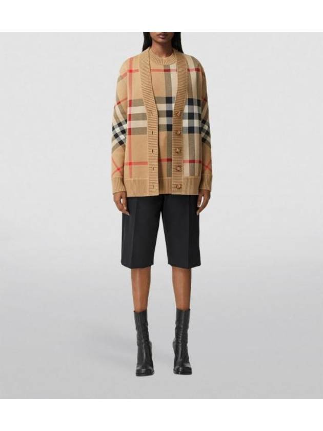 Check Technical Wool Jacquard Cardigan Archive Beige - BURBERRY - BALAAN 4