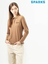 Women s Tipping Point Embroidered Logo Brushed Long Sleeve Collar T Shirt SO3LTS105 - SPARKS - BALAAN 1