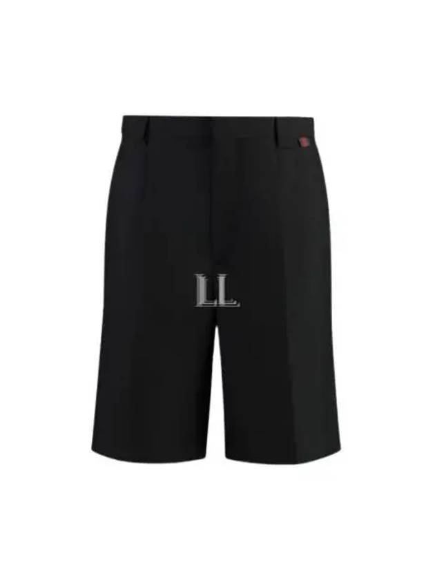 Web Wool Blend Shorts Black - GUCCI - BALAAN 2