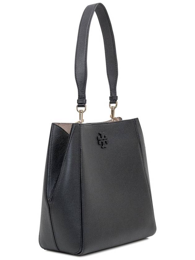 Logo Leather Bucket Bag Black - TORY BURCH - BALAAN 3