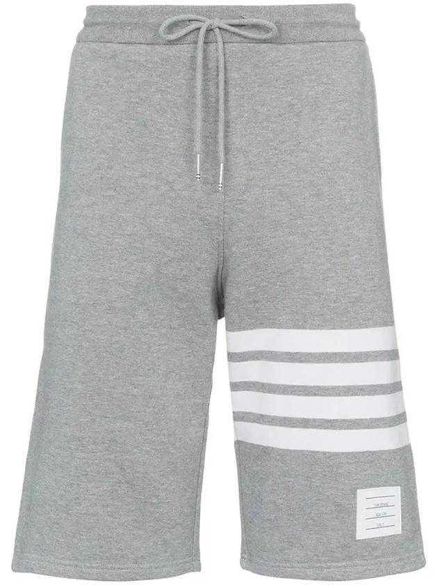 Cotton Loopback Knit Engineered 4-Bar Sweatshorts Light Grey - THOM BROWNE - BALAAN 3