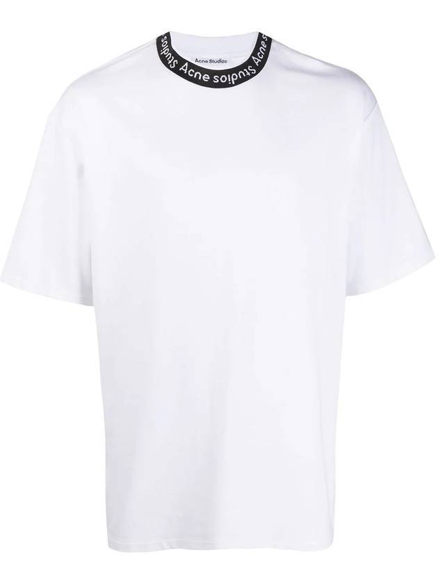 Logo Rib Short Sleeve T-Shirt White - ACNE STUDIOS - BALAAN 1