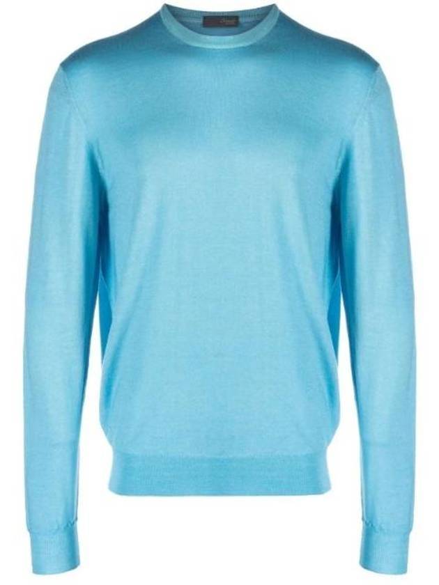 Men's Crew Neck Wool Knit Top Blue - DRUMOHR - BALAAN 1