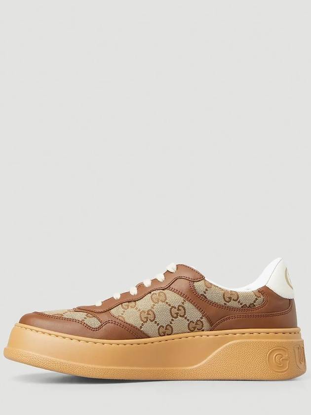 GG Supreme MultiPanel Leather LowTop Sneakers Brown - GUCCI - BALAAN 3