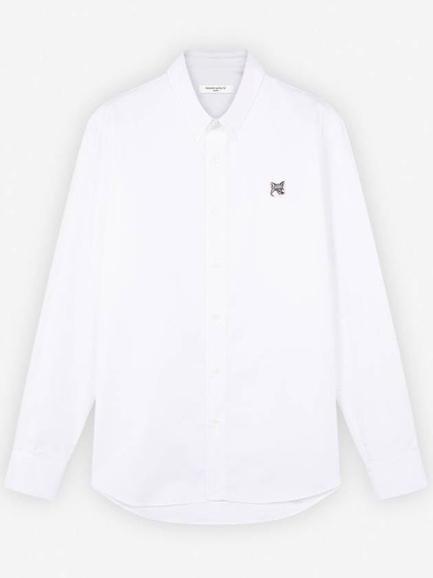 Fox Head Patch Button Down Long Sleeve Shirt White - MAISON KITSUNE - BALAAN 2