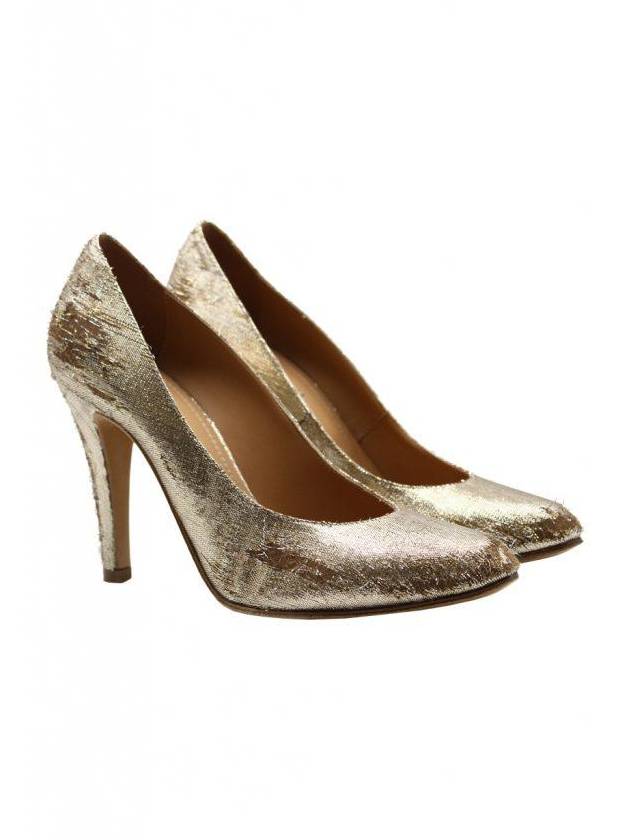 Maison Margiela Pump With Destroyed Effect Gold Lurex Fabric Shoes - MAISON MARGIELA - BALAAN 2