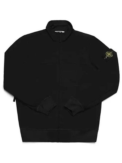 Logo Badge Zipper Comfort Fit Fleece Track Jacket Black - STONE ISLAND - BALAAN 2