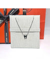 Mini Pop H Pendant Necklace Palladium Noir Silver - HERMES - BALAAN 3