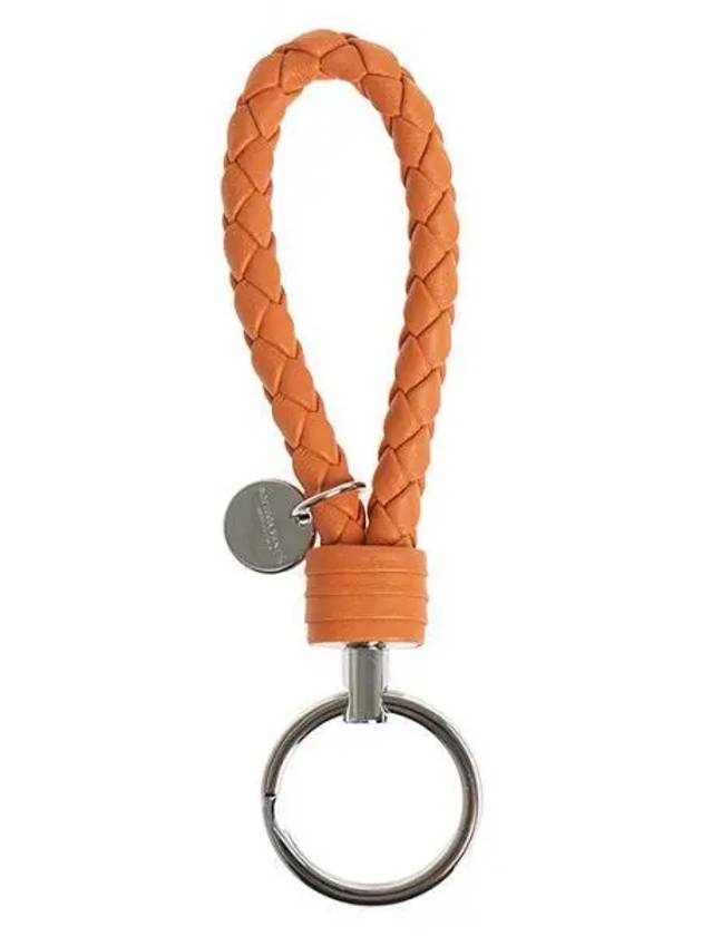 Intrecciato Leather Key Holder Orange - BOTTEGA VENETA - BALAAN 2