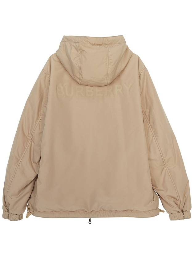 Check Nylon Reversible Hooded Jacket Soft Fawn - BURBERRY - BALAAN 5