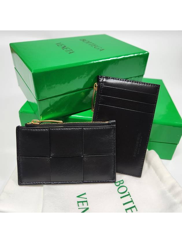 Intrecciato Zipper Card Wallet Black - BOTTEGA VENETA - BALAAN 11