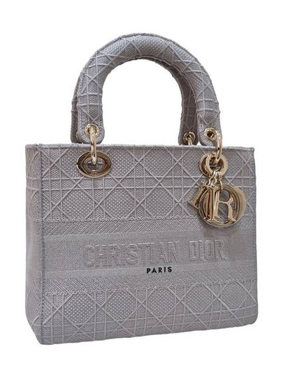 Women s M0565OREY M950 Gray Cannage Lady Delight Medium Tote Bag Strap - DIOR - BALAAN 2