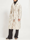 Trecote Diamond Quilted Belted Padding Sand - MAX MARA - BALAAN.