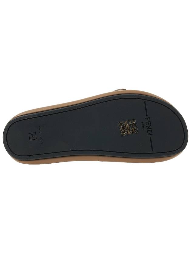 FF Baguette Slide Slippers Brown - FENDI - BALAAN 6