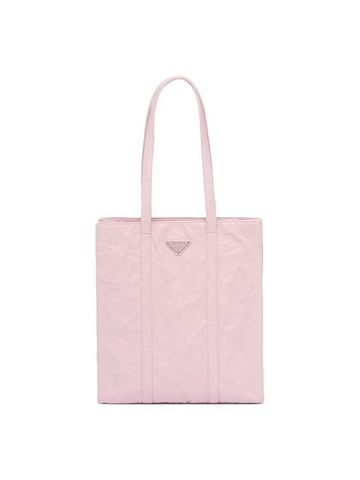 Small Antique Nappa Leather Tote Bag Alabaster Pink - PRADA - BALAAN 1